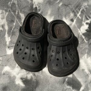 Fleece Lined Black Crocs